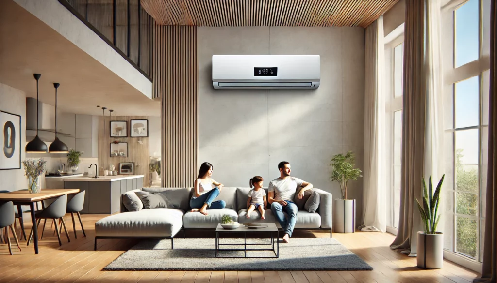 Split interno di un condizionatore in ambiente domestico