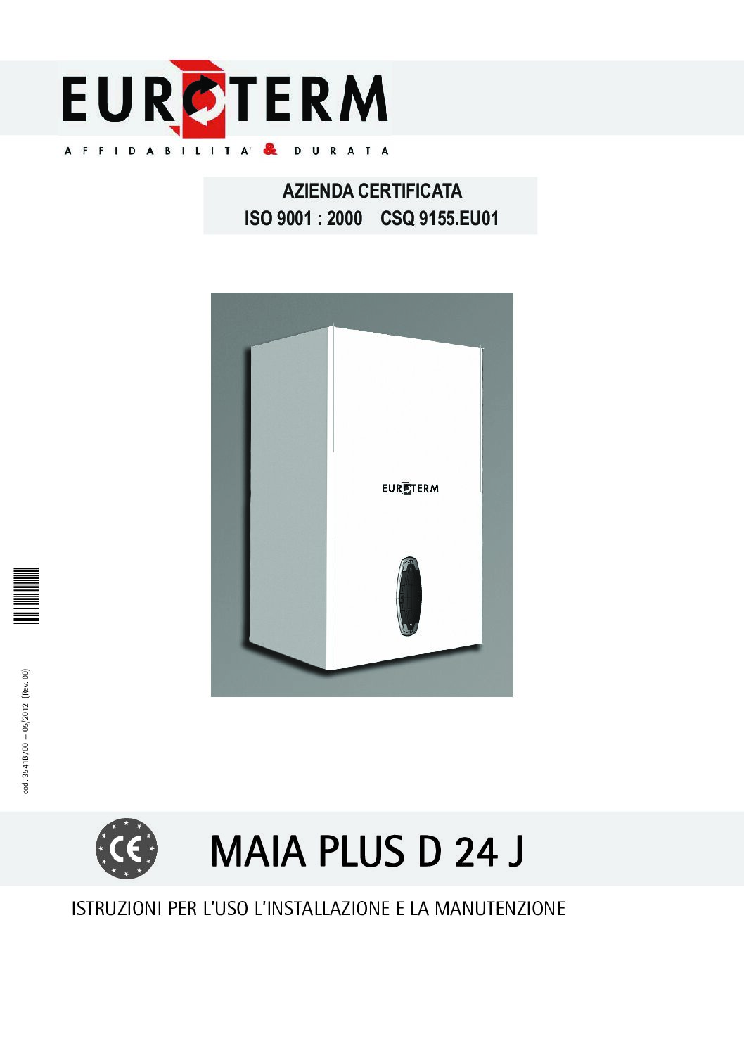 Caldaia Euroterm MAIA PLUS D 24 J - Manuale di Istruzioni
