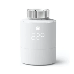 tado° Smart Thermostatic Head displayed on smartphone, showcasing app control and modern design